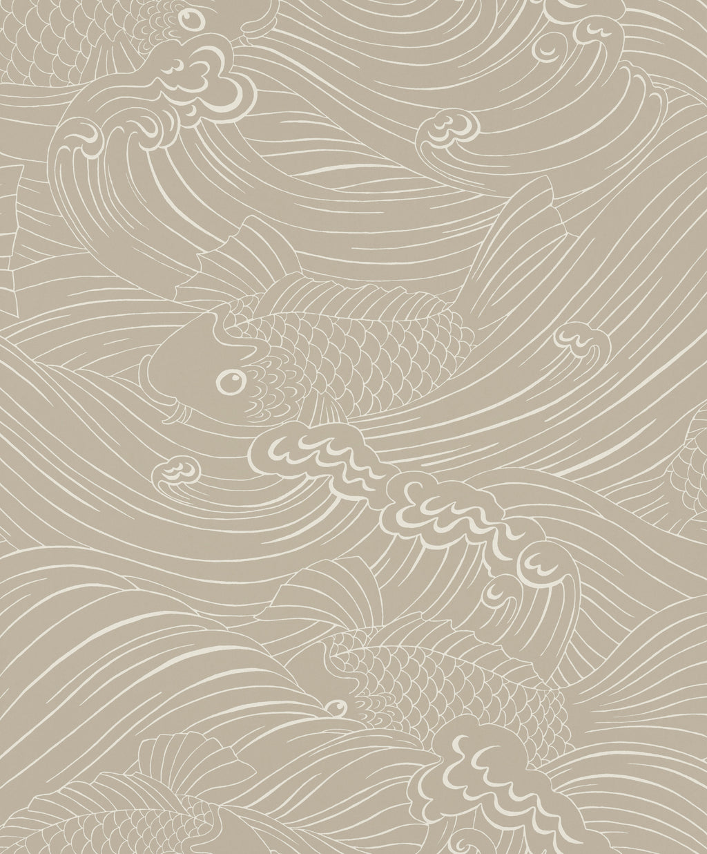 Plenty more Fish wallpaper by Langelid/von Bromssen - coastal design in Beige