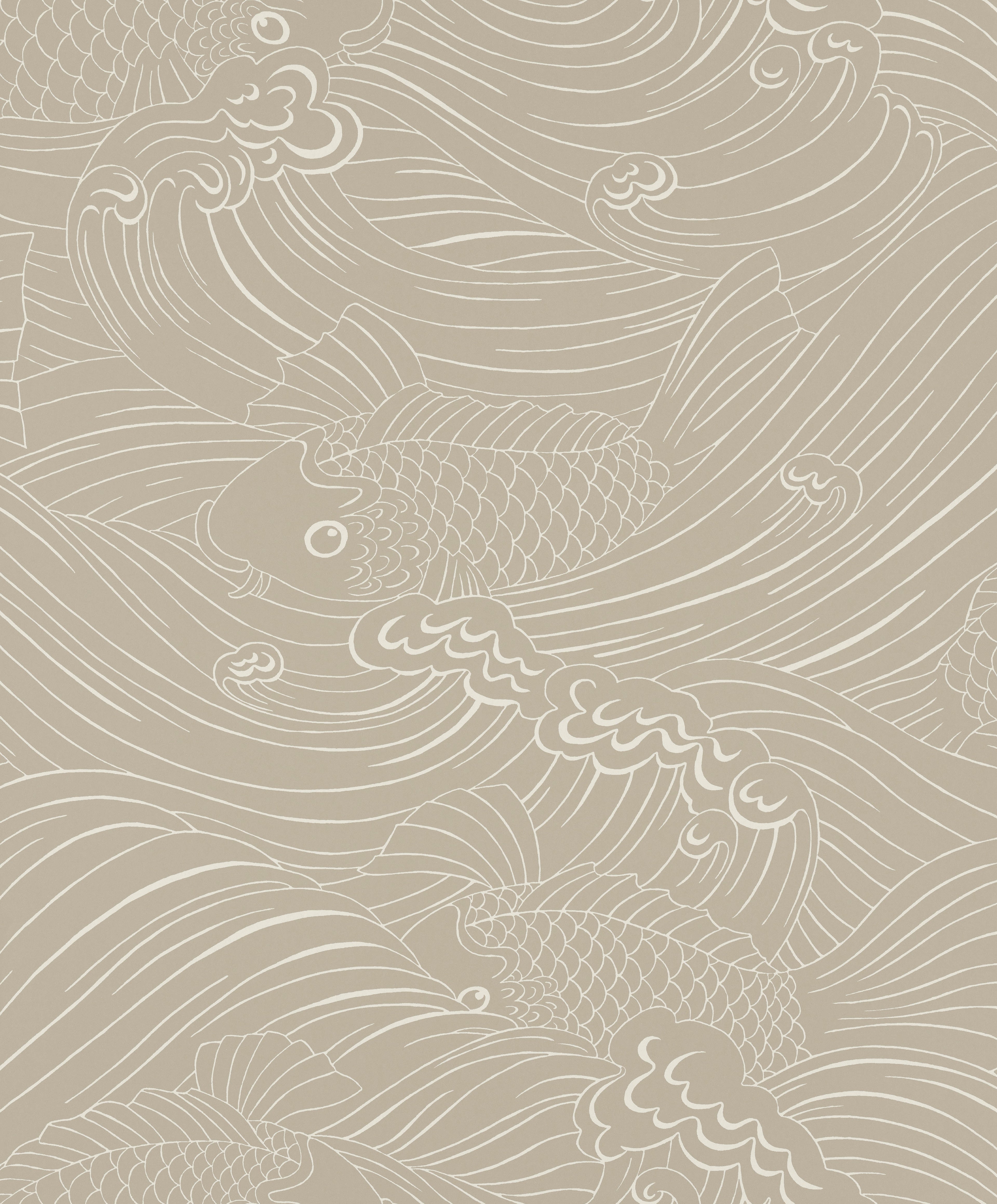 Plenty more Fish wallpaper by Langelid/von Bromssen - coastal design in Beige