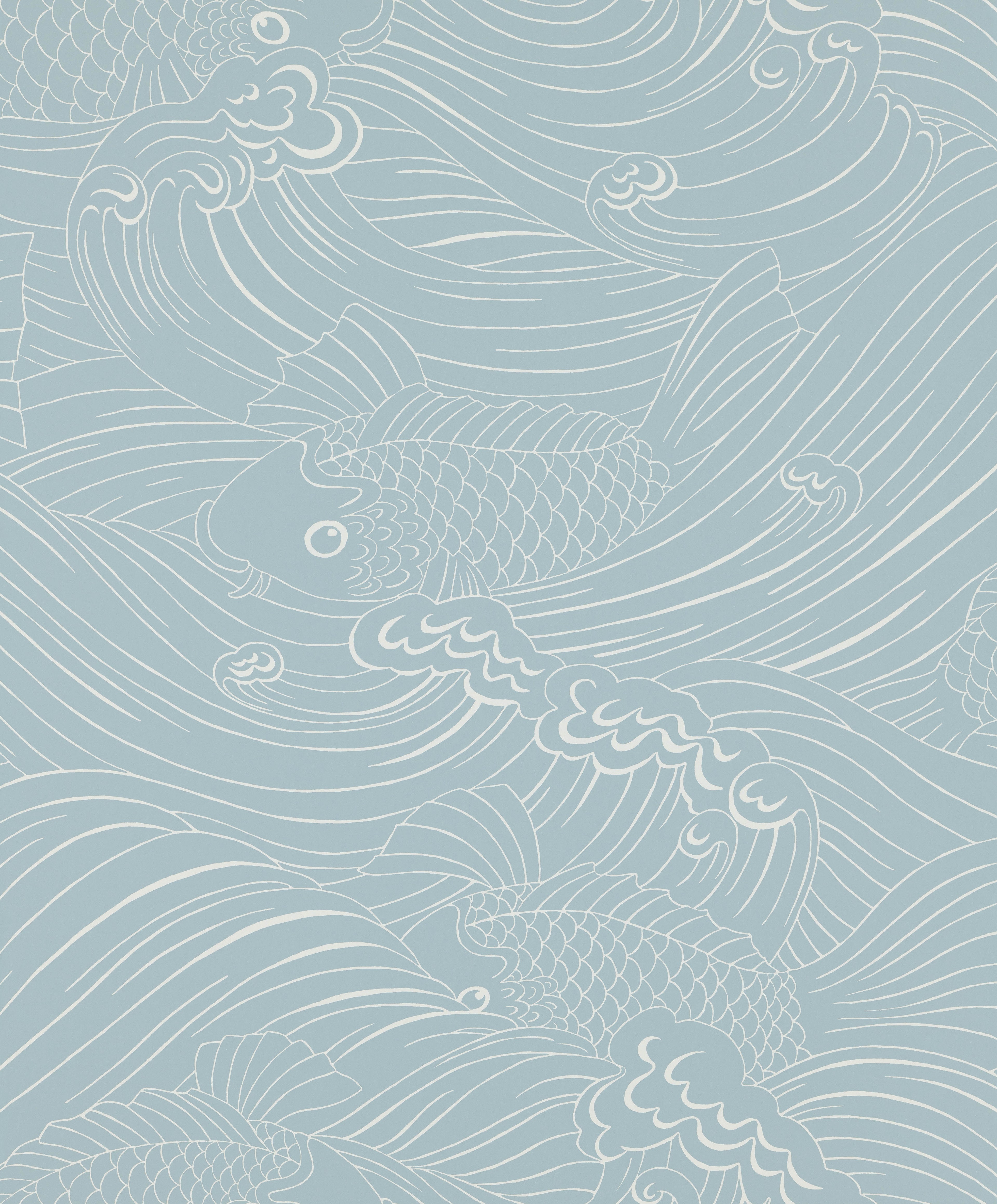 Plenty more Fish wallpaper by Langelid/von Bromssen - coastal design in Blue – Ocean