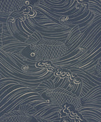 Plenty more Fish wallpaper by Langelid/von Bromssen - coastal design in Blue – Ink