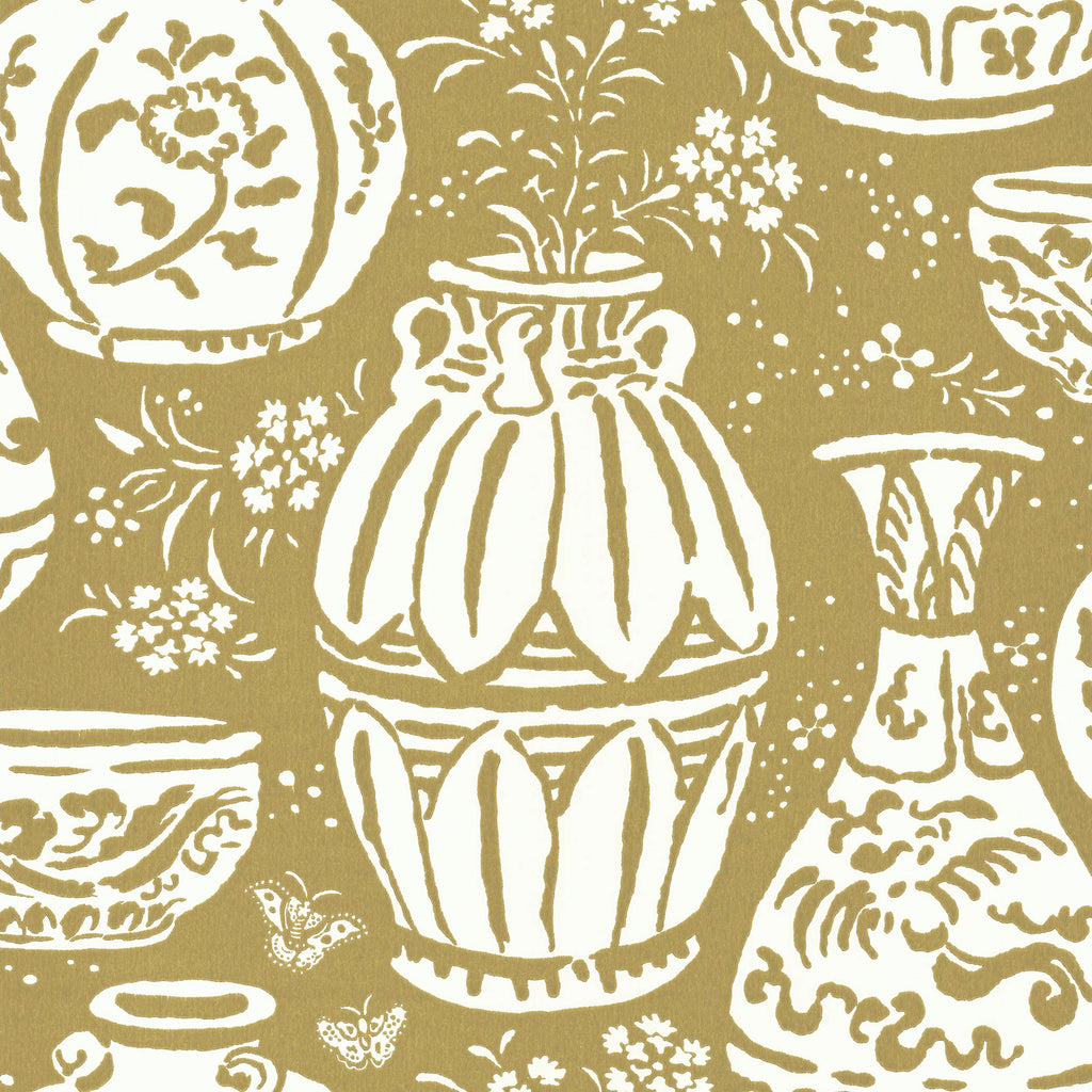 Pottery wallpaper by Langelid/von Bromssen - abstract design in Yellow