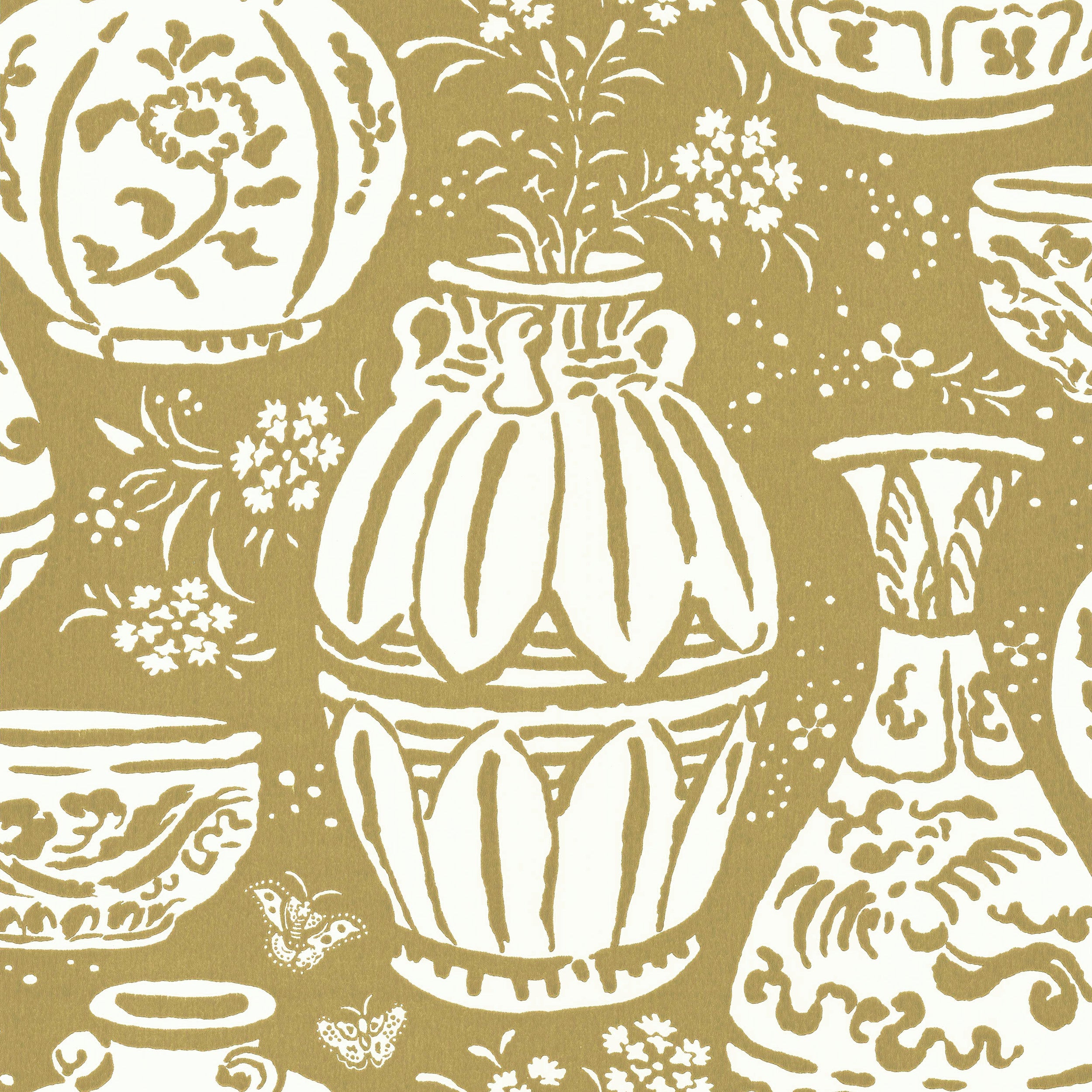 Pottery wallpaper by Langelid/von Bromssen - abstract design in Yellow
