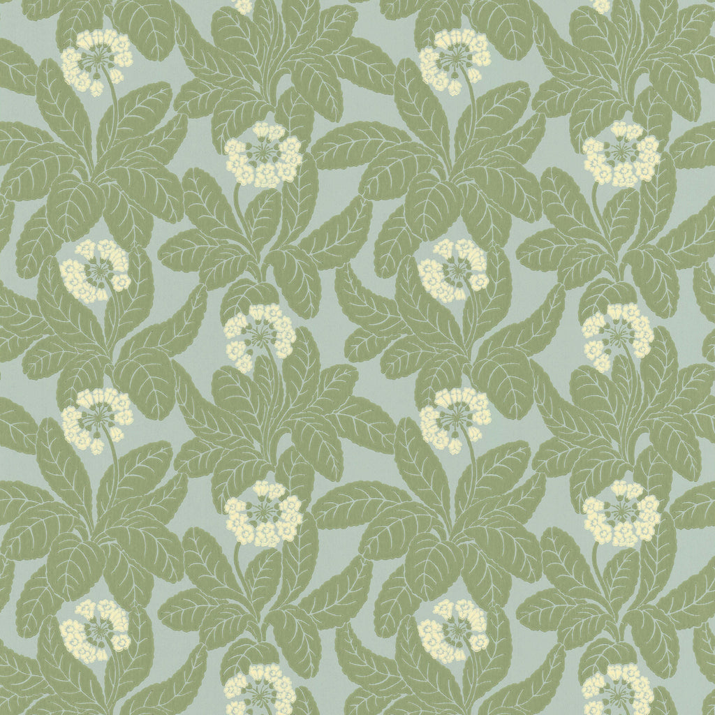 Primula wallpaper by Langelid/von Bromssen - floral design in Green