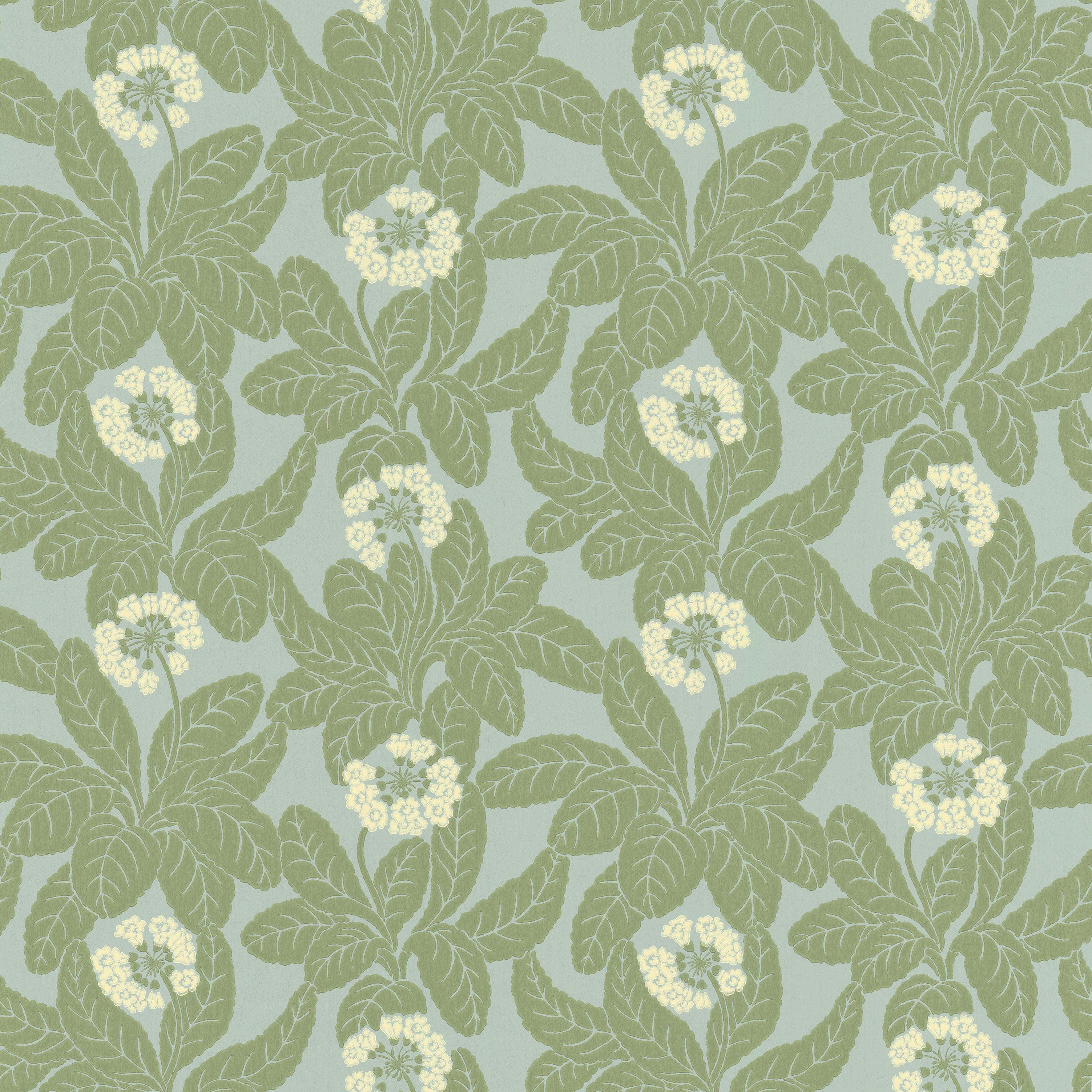 Primula wallpaper by Langelid/von Bromssen - floral design in Green