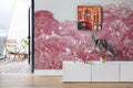 Bellewood wall mural by Rebel Walls in Red, styled room