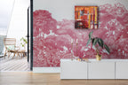 Bellewood wall mural by Rebel Walls in Red, styled room