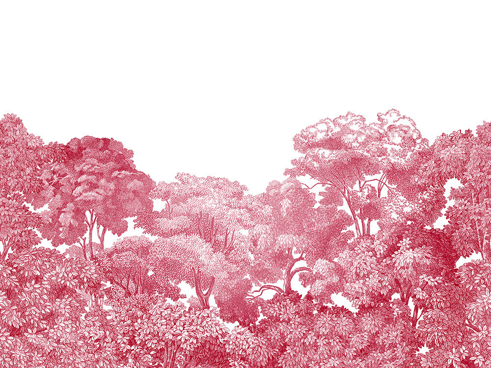 Bellewood wall mural by Rebel Walls in Red, flat swatch