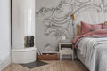 Stucco Gloria wall mural by Rebel Walls in White, styled room