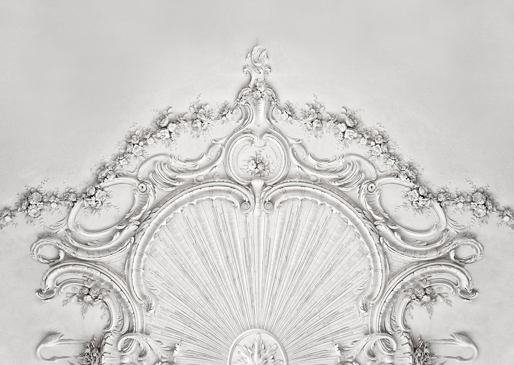 Stucco Gloria wall mural by Rebel Walls in White, flat swatch