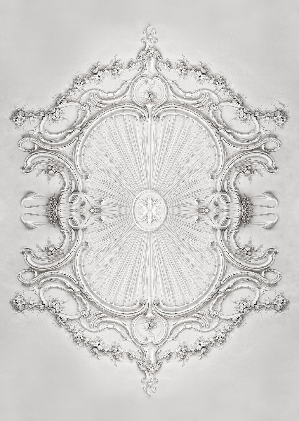 Stucco Gloria wall mural by Rebel Walls in White – Ceiling, flat swatch
