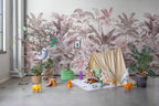 Pride Palms Emerald wallpaper by Rebel Walls in Purple – Plum, styled room