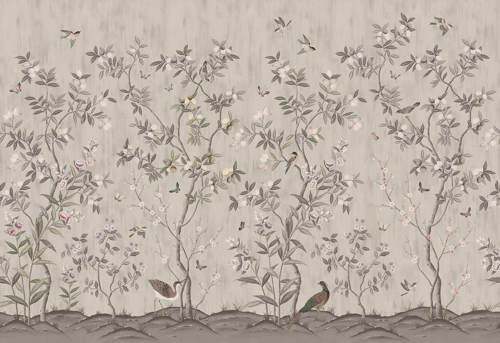Chinoiserie Chic wallpaper by Rebel Walls in Beige, flat pattern repeat
