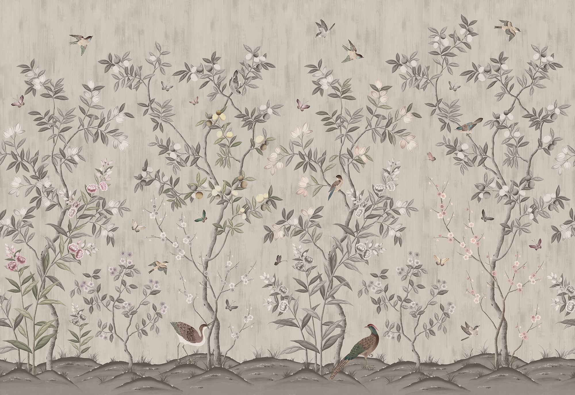 Chinoiserie Chic wallpaper by Rebel Walls in Beige, flat pattern repeat