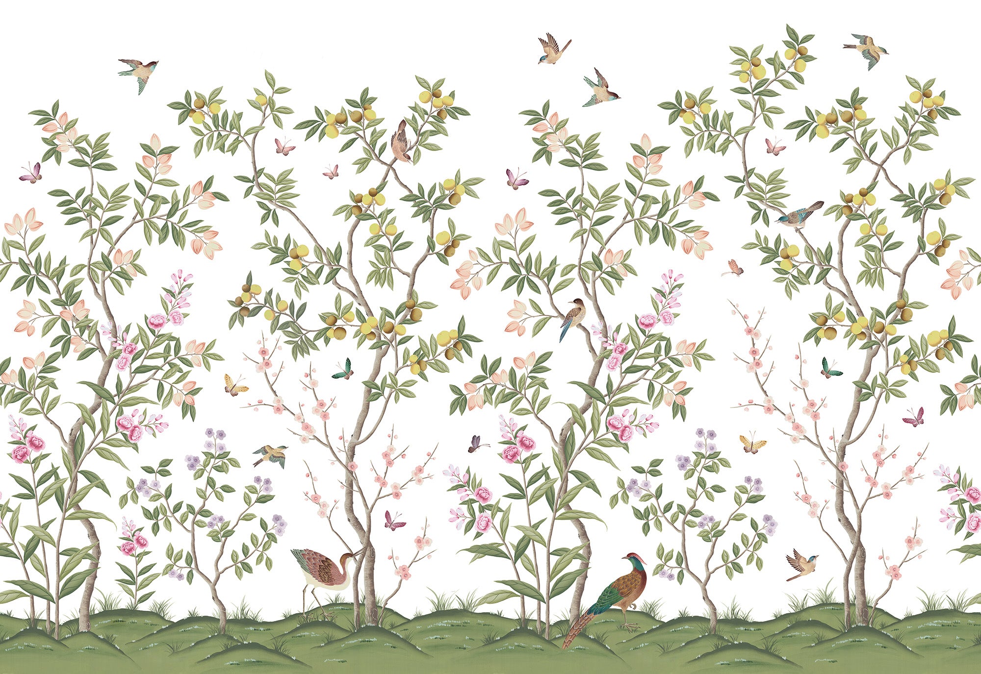 Chinoiserie Chic wallpaper by Rebel Walls in Multicolour, flat pattern repeat