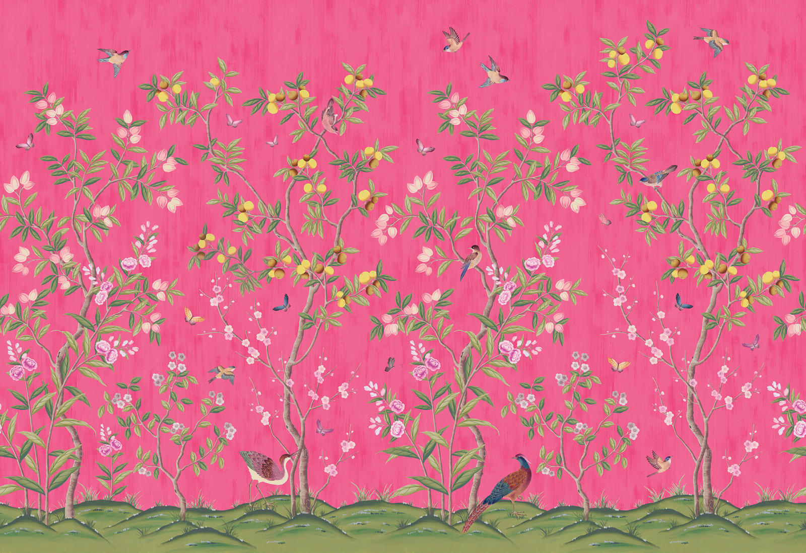 Chinoiserie Chic wallpaper by Rebel Walls in fuchsia pink