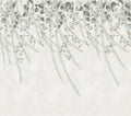 Lush Foliage wall mural by Rebel Walls in sage green foliage on a pale ground