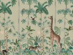 Giraffe's Stroll wallpaper by Rebel Walls in Light Green, flat pattern repeat