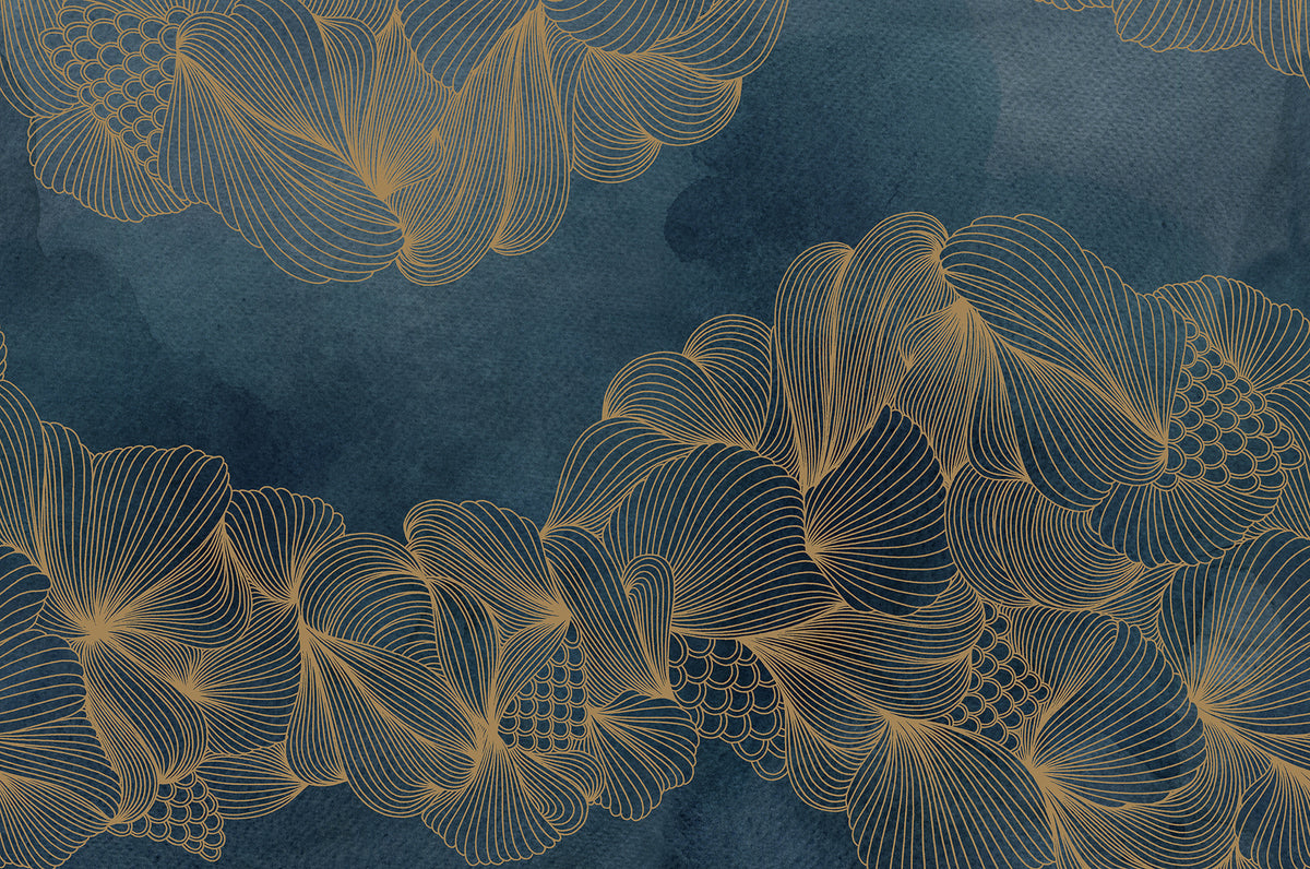 Opulence wall mural by Rebel Walls in Blue, flat swatch