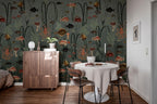 Aquatic Life wall mural by Rebel Walls in Green – Oxygen, styled room