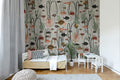 Aquatic Life wall mural by Rebel Walls in Grey, styled room