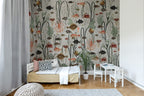 Aquatic Life wall mural by Rebel Walls in Grey, styled room