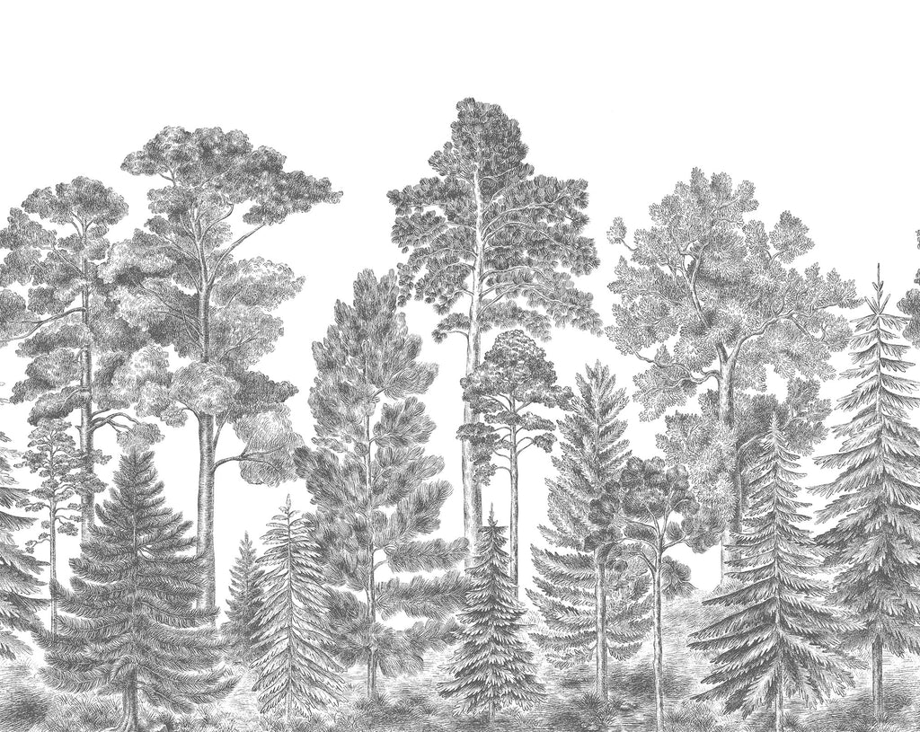 Scandinavian Bellewood wall mural by Rebel Walls in Grey, flat swatch