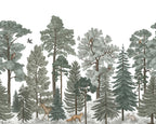 Scandinavian Bellewood wall mural by Rebel Walls in Green – Moss Green, flat swatch