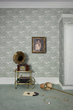 Saint Sebastian wallpaper by Rebel Walls in Green, styled room