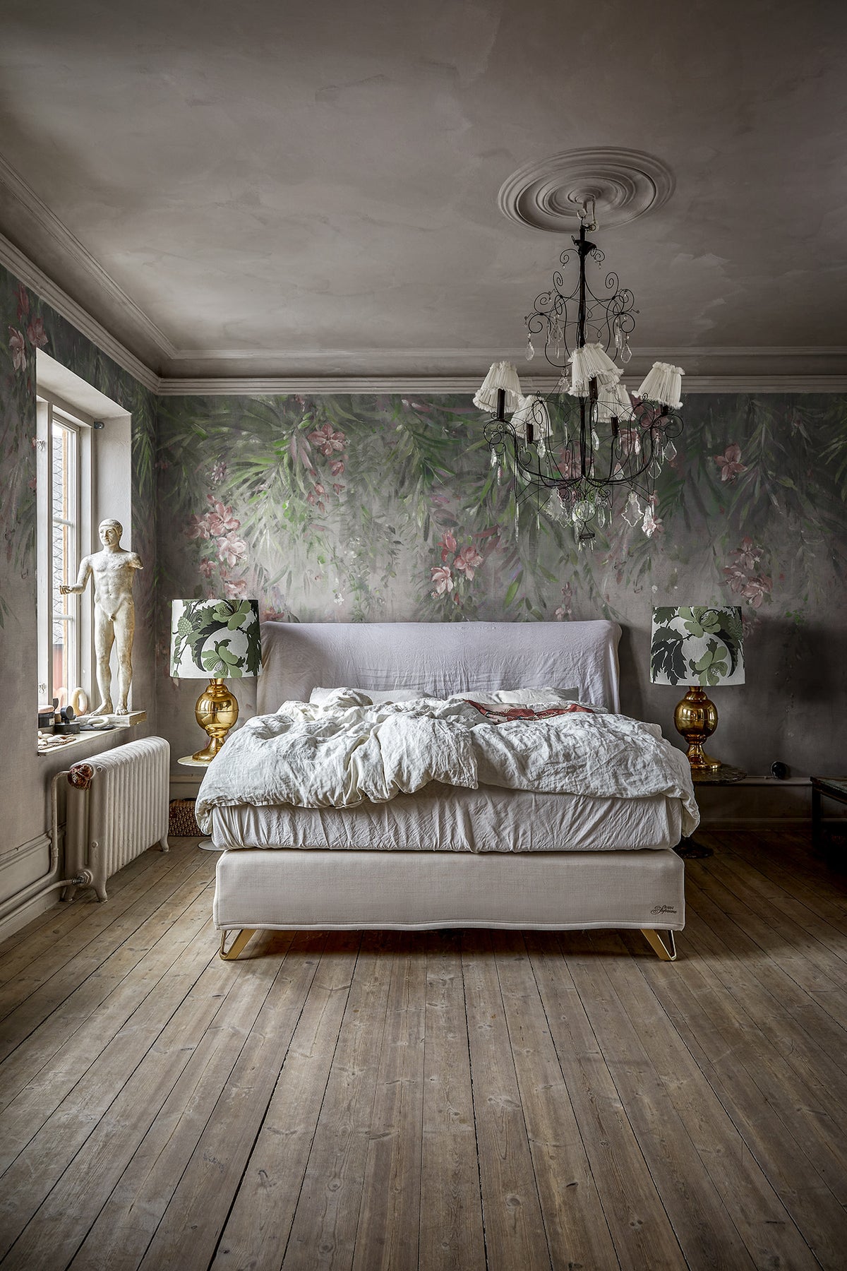 Honolulu wall mural by Rebel Walls in Green, styled room