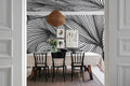 Opulence Lines wall mural by Rebel Walls in Black, styled room