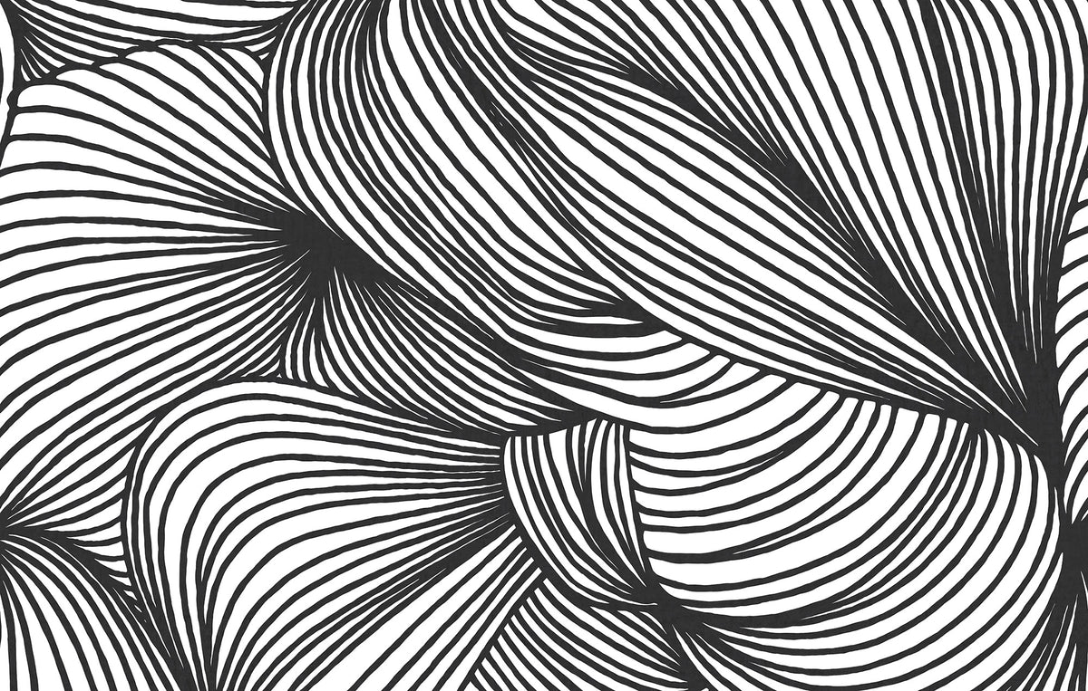Opulence Lines wall mural by Rebel Walls in Black, flat swatch