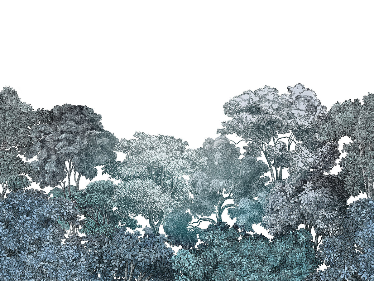 Bellewood wall mural by Rebel Walls in Teal, flat swatch