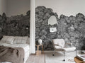 Belle Buisson wall mural by Rebel Walls in Black, styled room