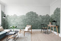 Belle Buisson wall mural by Rebel Walls in Teal, styled room