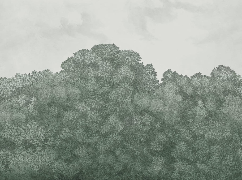 Belle Buisson - Green – Grey Sage wallpaper swatch