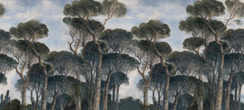 Umbrella Pines - Green wallpaper swatch