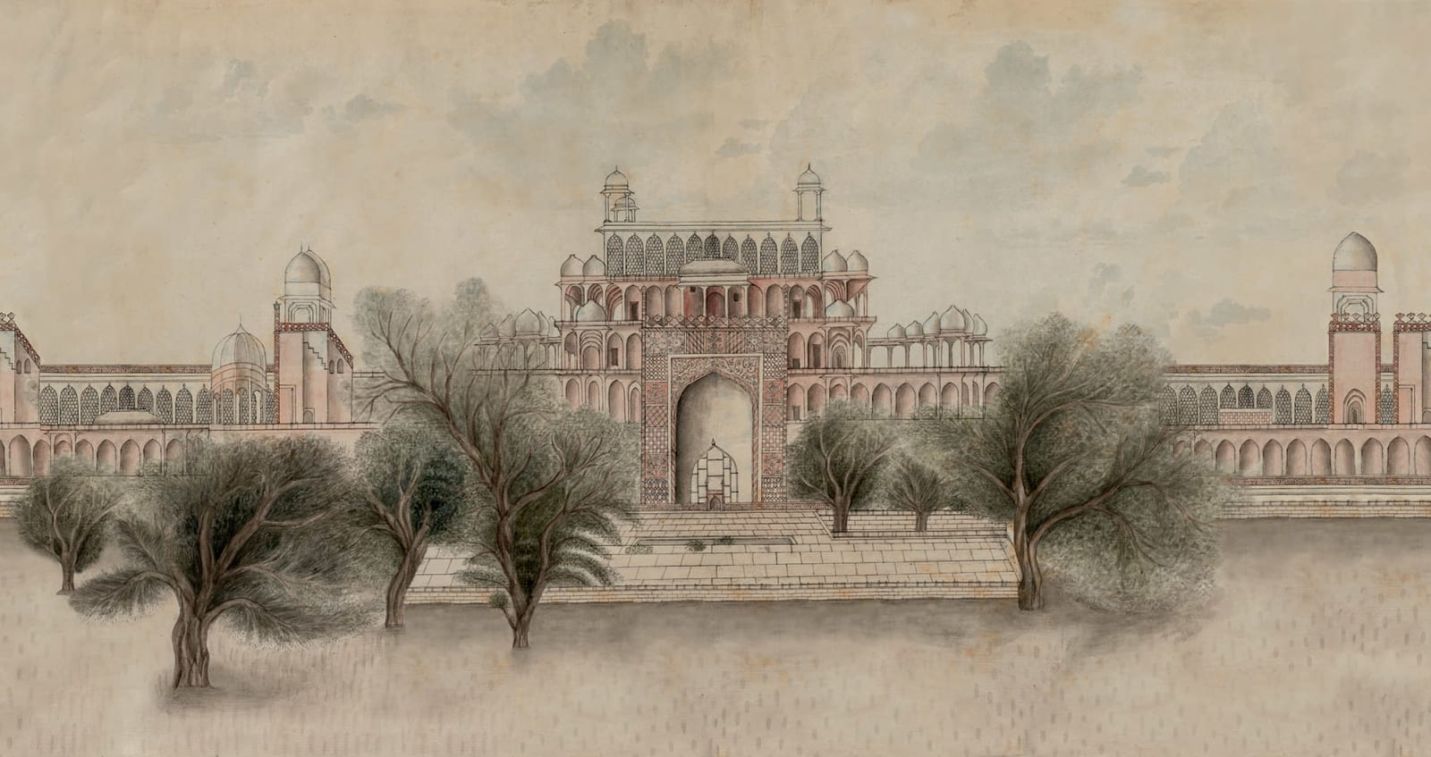 The Temple - Pink wallpaper swatch