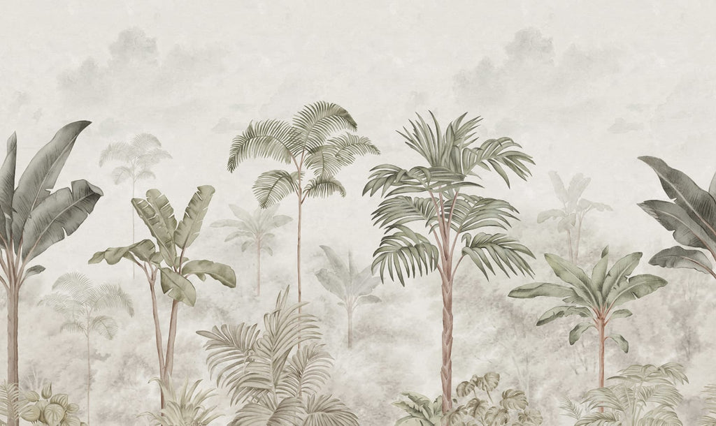 Jungle Horizon - Green – Sage Tone wallpaper swatch