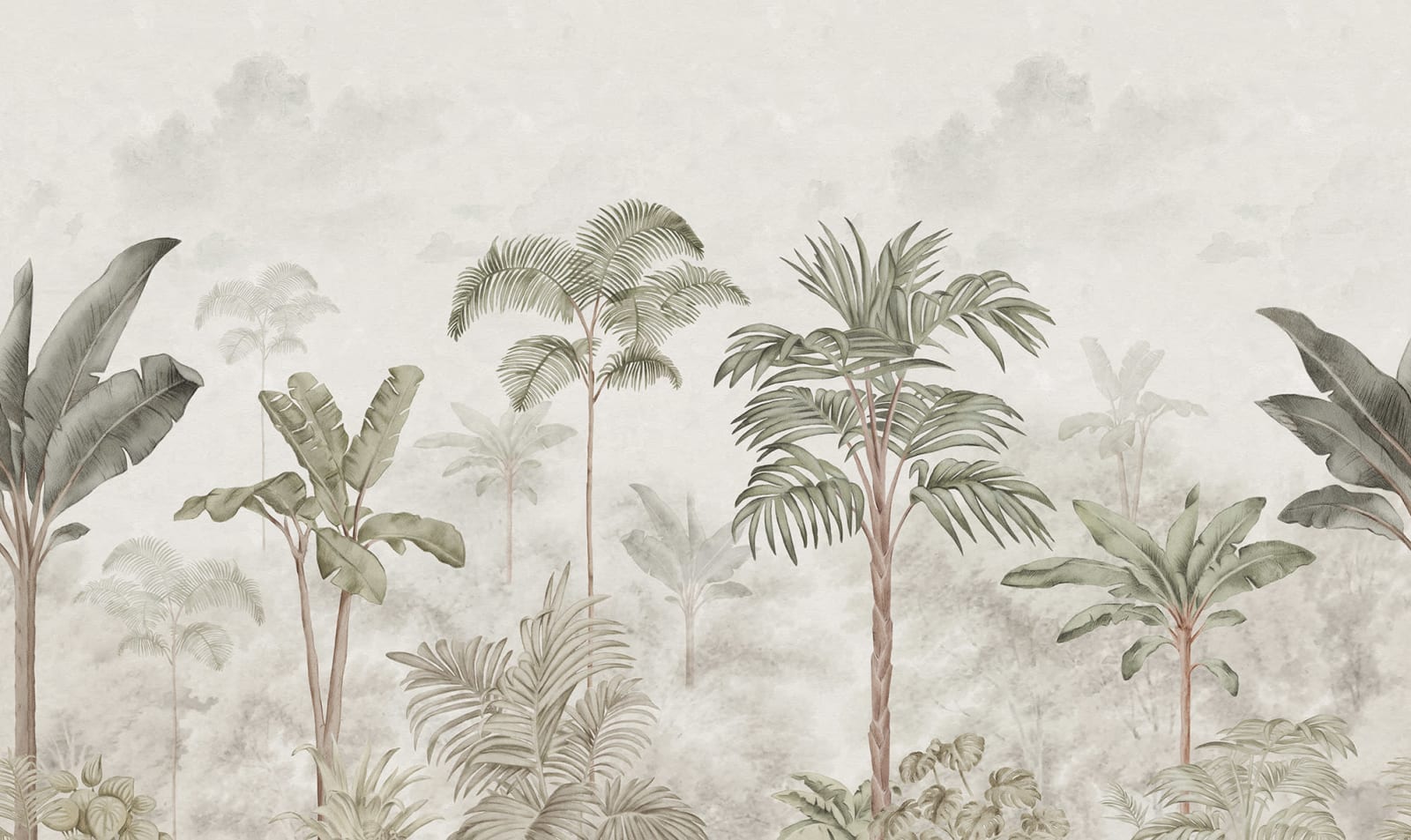 Jungle Horizon - Green – Sage Tone wallpaper swatch