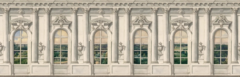 Ballroom Windows - Beige wallpaper swatch