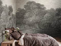 Jungle Forest wall mural by Rebel Walls in Beige, styled room