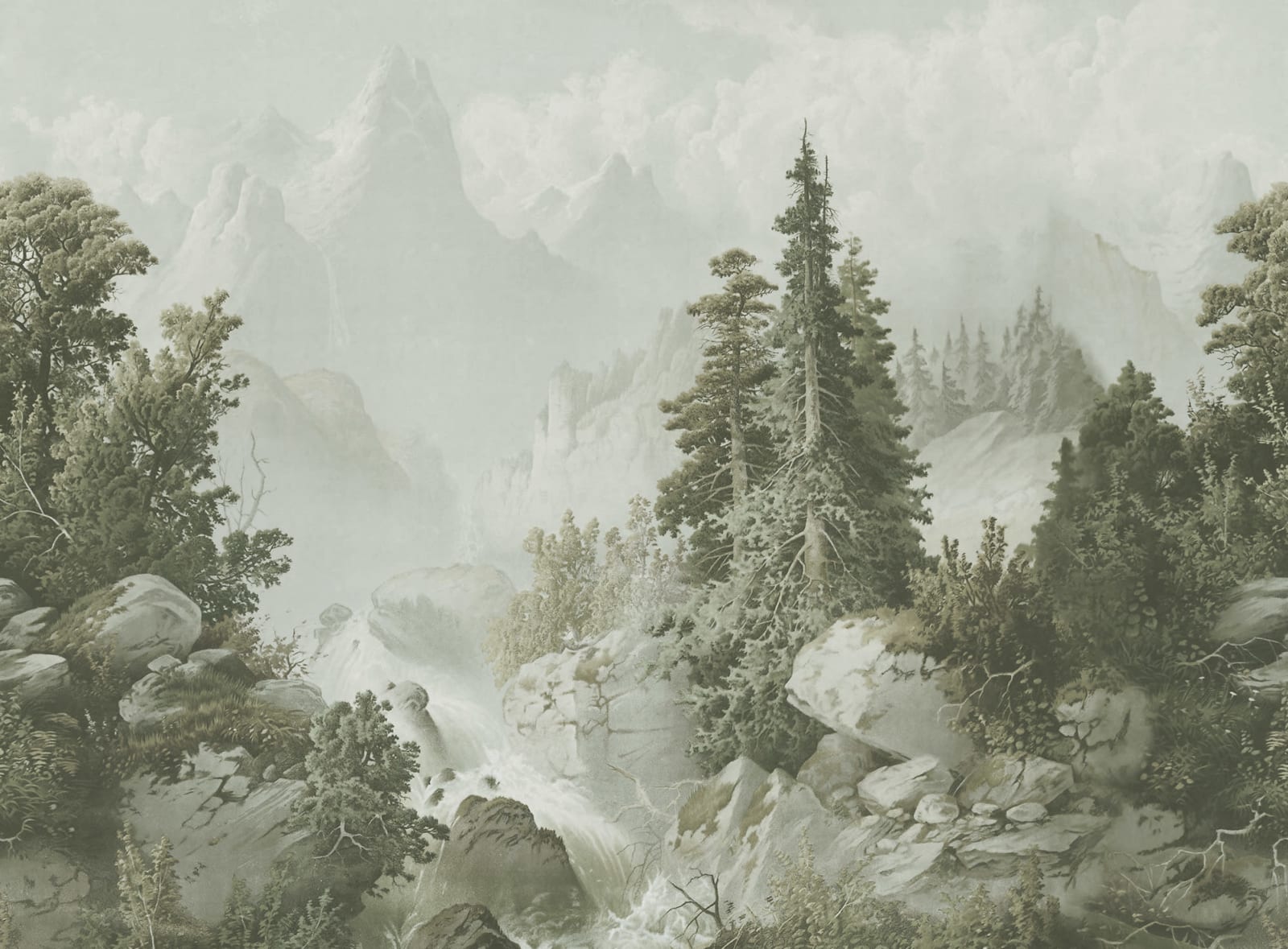 Mountain Horizon - Green wallpaper swatch
