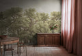 Vintage Oaks wall mural by Rebel Walls in Green – Fresh Tone, styled room