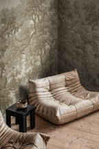 Vintage Oaks - Beige wall mural by Rebel Walls, styled room