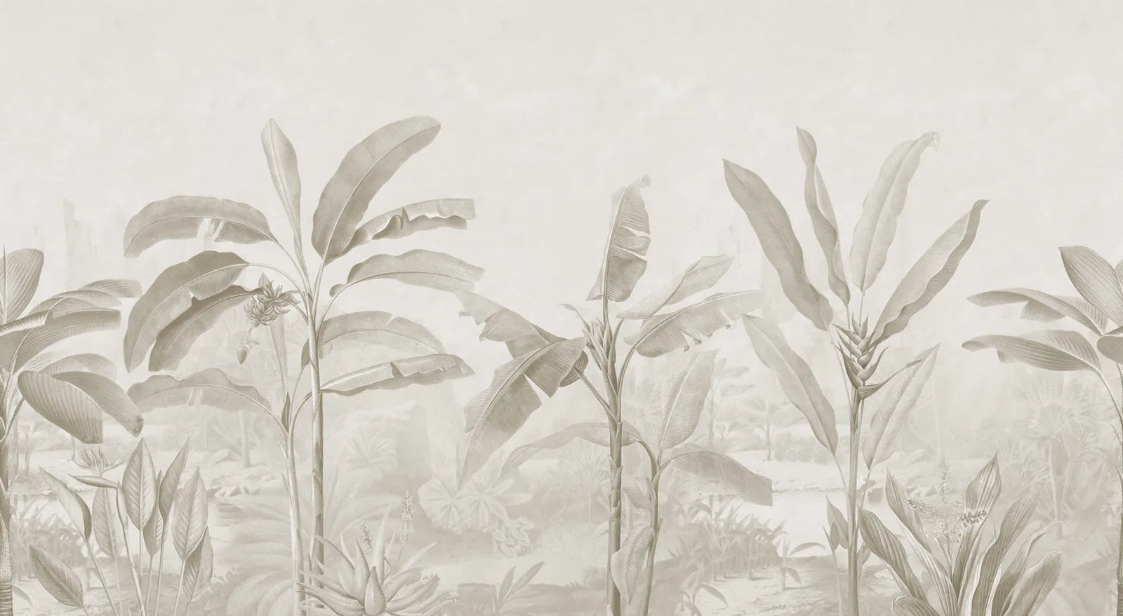Tropical Palms - Beige wallpaper swatch