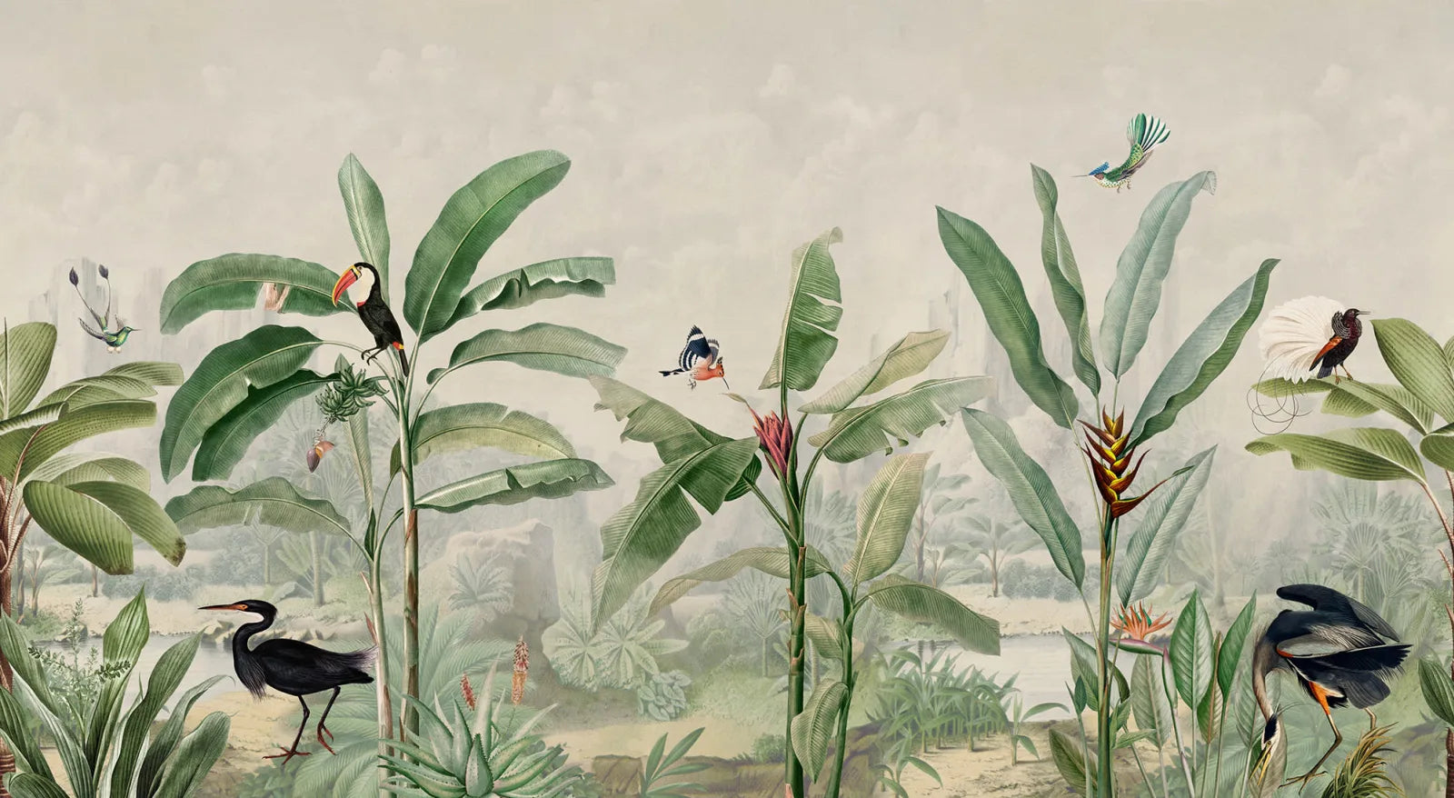 Tropical Palms - Green – Vivid Tone wallpaper swatch