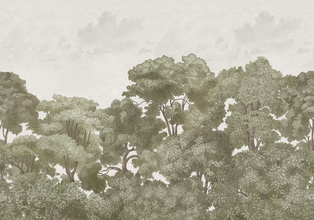 Bellewood Clouds - Green – Warm Tone wallpaper swatch