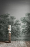 Whispering Forest - Blue wall mural by Rebel Walls, styled room