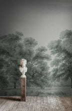 Whispering Forest - Blue wall mural by Rebel Walls, styled room