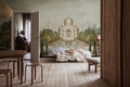 Palace Garden - Green wall mural by Rebel Walls, styled room